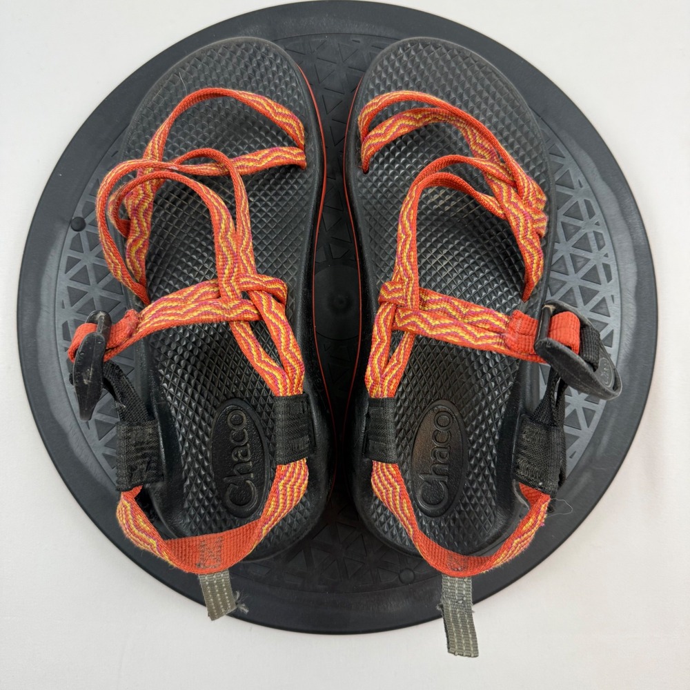 Chaco Kids Z1 Ecotread Sport Sandals Orange Black Chevron Size 3 Big Kids - Picture 3 of 10